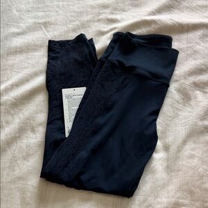 Black Leggings with Subtle Pattern